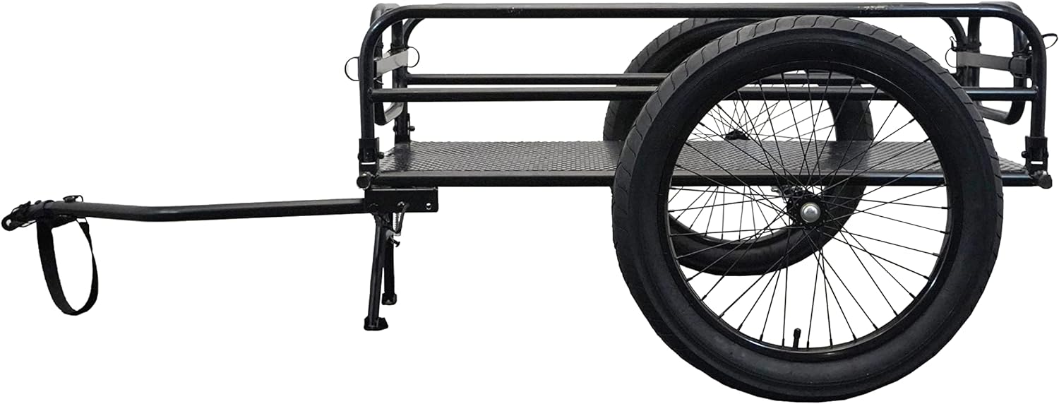 Bakcou eBike Cargo Trailer - Tow Behind Trailers for Electric Bicycles - Heavy-Duty Cargo Storage Utility Cart with Canvas Liner, Large All-Terrain Tires, and Kickstand