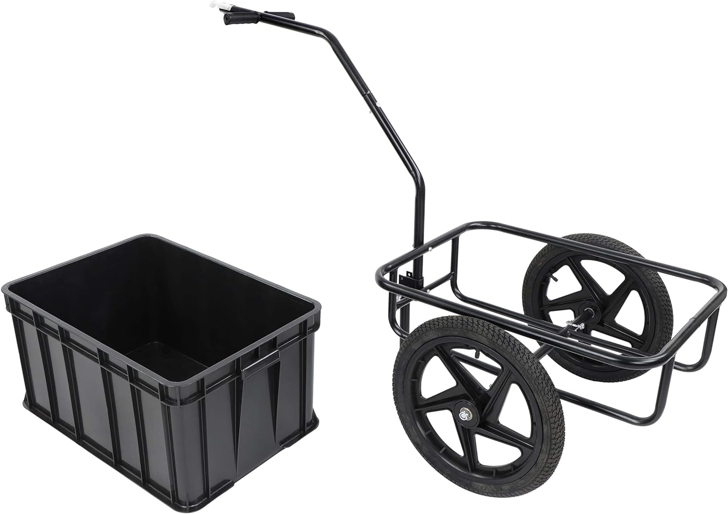 Neature Bike Trailer Utility Cart and Bike Trailer Attachment Kit - 88lb Capacity Towable Bike Cargo Wagon for Travel